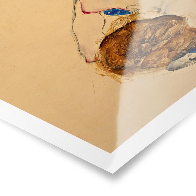 Quadros retratos Egon Schiele - Forward Flexed Act