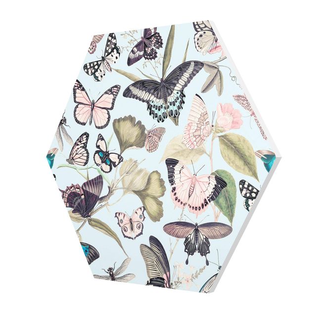 Quadros forex Vintage Collage - Butterflies And Dragonflies