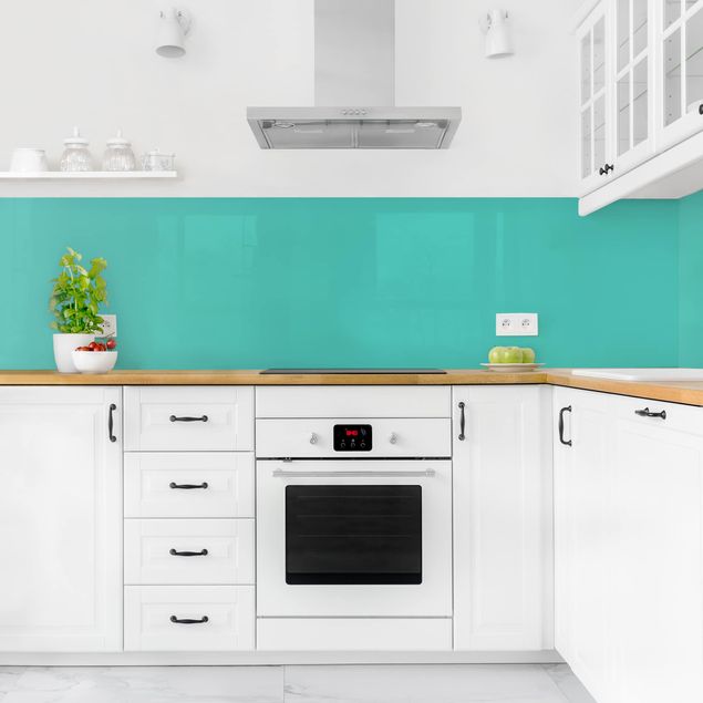 Backsplash de cozinha monocromático Turquoise