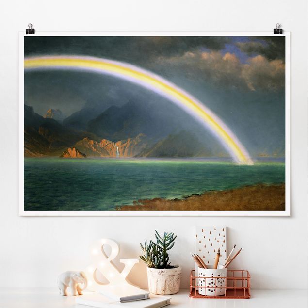 decoraçao cozinha Albert Bierstadt - Rainbow over the Jenny Lake, Wyoming