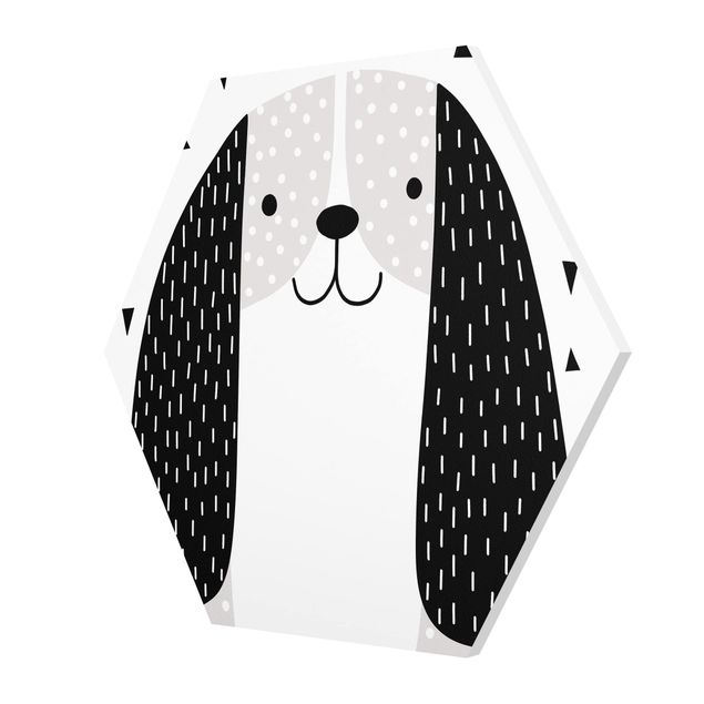 quadros em preto e branco Zoo With Patterns - Dog