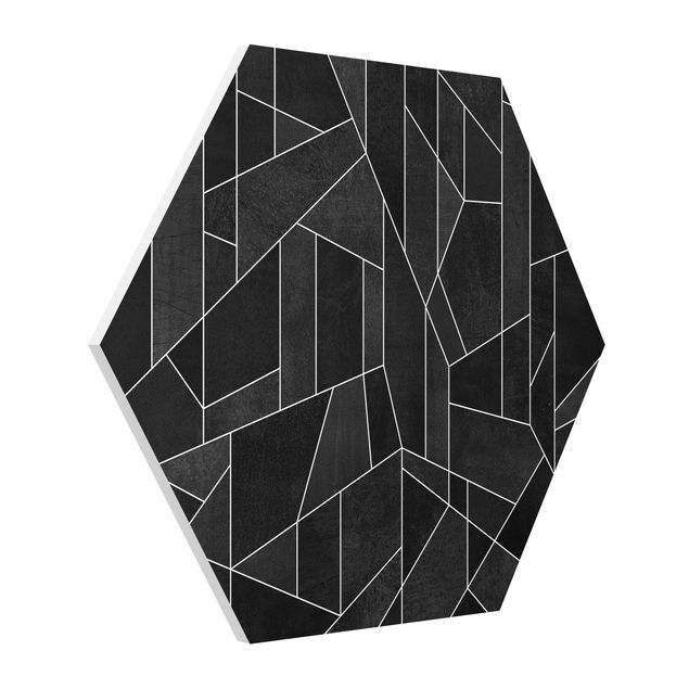 quadros abstratos modernos Black And White Geometric Watercolour