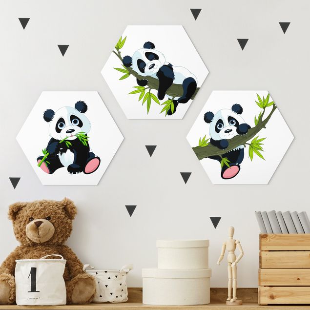 Quadros ursos Panda set