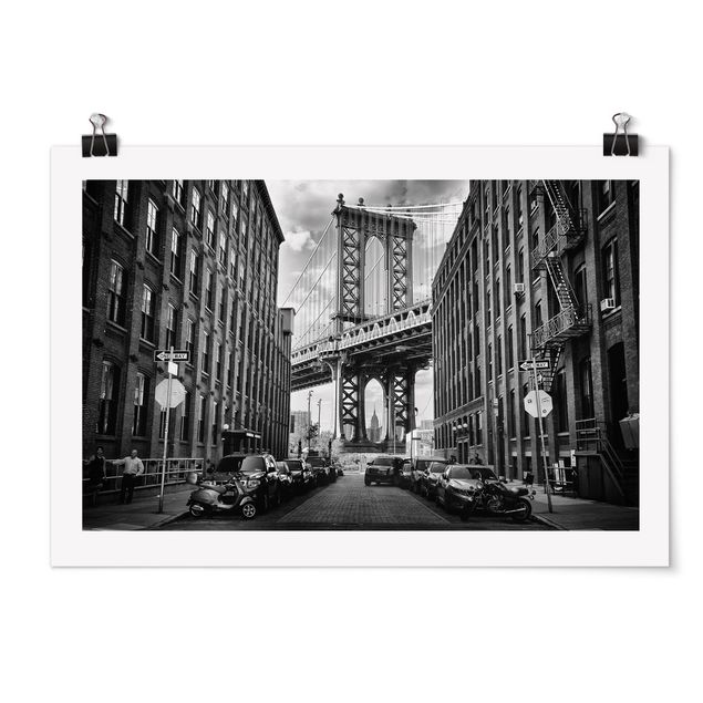 Posters cidades e paisagens urbanas Manhattan Bridge In America