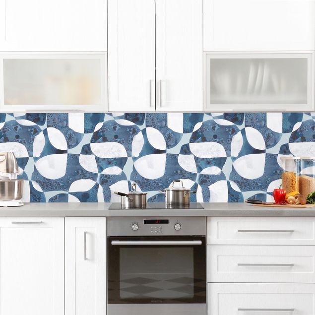 revestimento para cozinha Living Stones Pattern In Blue