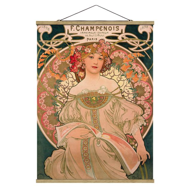 Quadros florais Alfons Mucha - Poster For F. Champenois