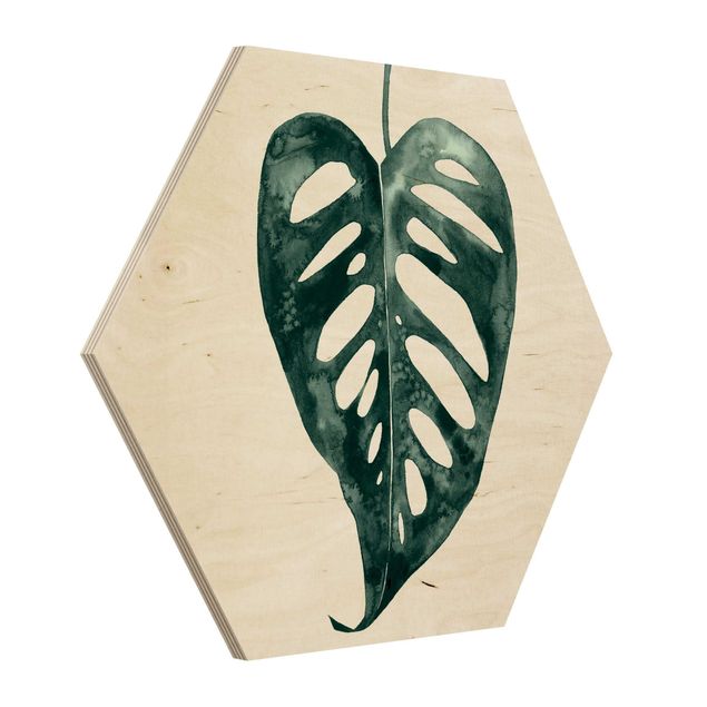 quadros em madeira para decoração Emerald Monstera Adansonii