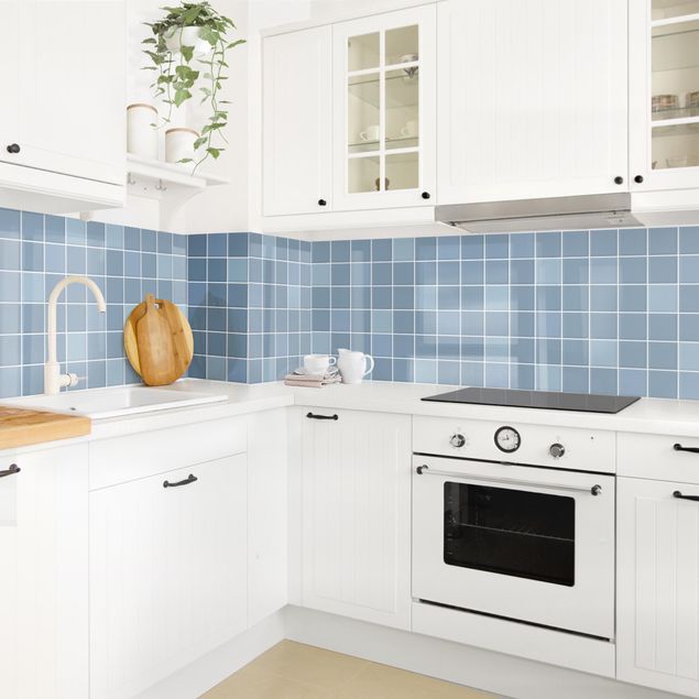 Backsplash de cozinha monocromático Mosaic Tiles - Light Blue