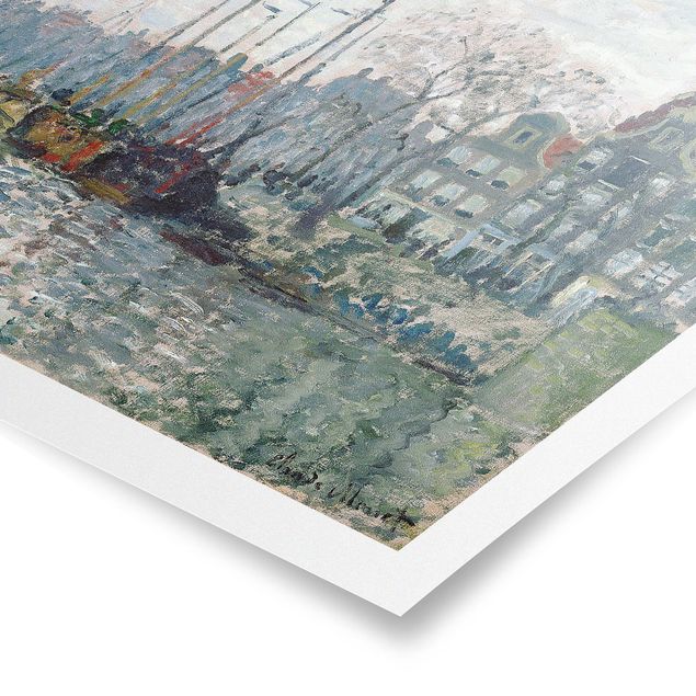 Posters cidades e paisagens urbanas Claude Monet - View Of The Prins Hendrikkade And The Kromme Waal In Amsterdam