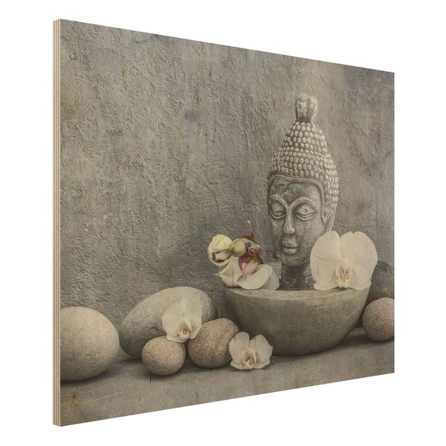 decoraçoes cozinha Zen Buddha, Orchid And Stone