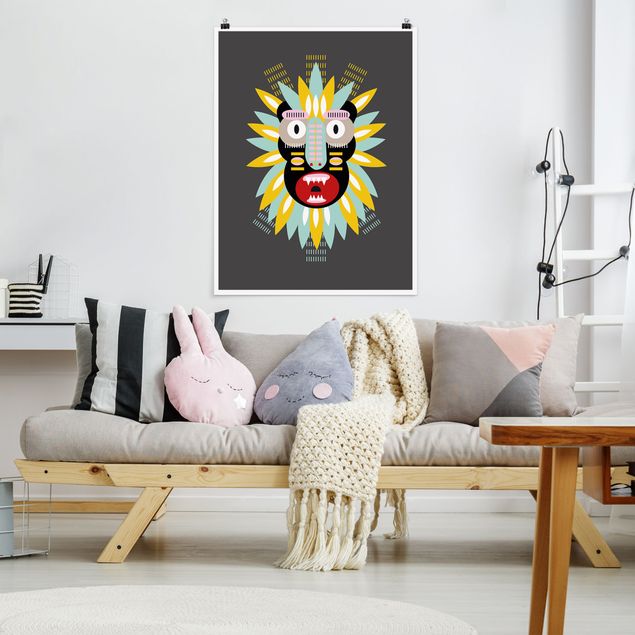 Posters quadros famosos Collage Ethnic Mask - King Kong