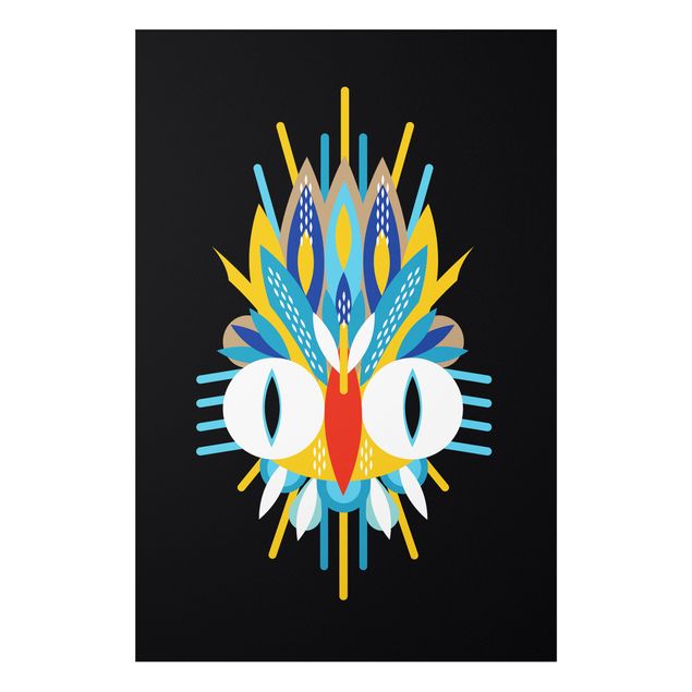 Quadros Indianos Collage Ethno Mask - Bird Feathers