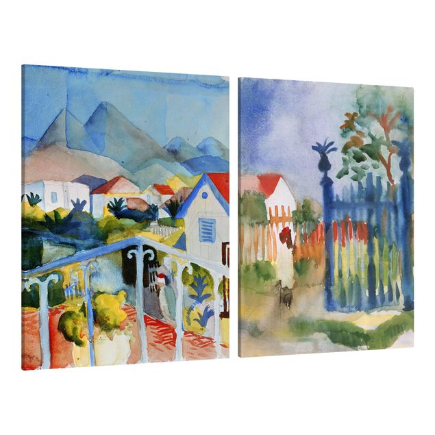 Telas decorativas réplicas de quadros famosos August Macke - Saint Germain And Gates