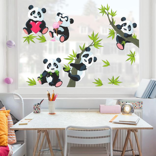 decoração para quartos infantis Panda Bear Set Heart