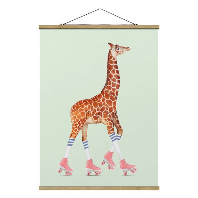 Quadros famosos Giraffe With Roller Skates