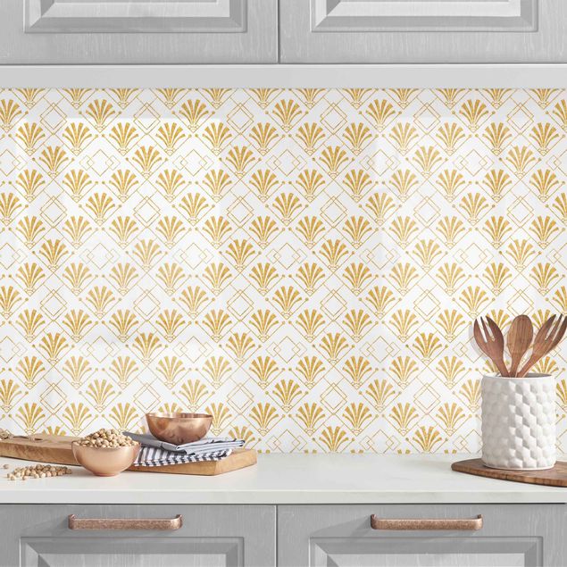 decoraçao para parede de cozinha Glitter Optic With Art Deco Pattern In Gold II