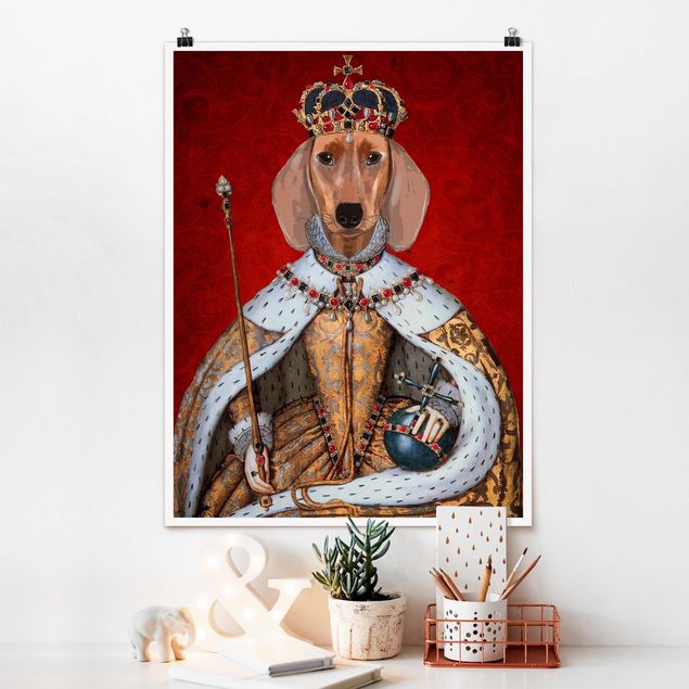 decoraçao para parede de cozinha Animal Portrait - Dachshund Queen