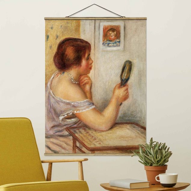 decoraçoes cozinha Auguste Renoir - Gabrielle holding a Mirror or Marie Dupuis holding a Mirror with a Portrait of Coco