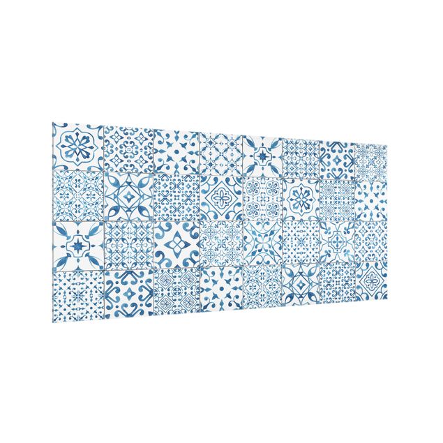 painéis antisalpicos Pattern Tiles Blue White