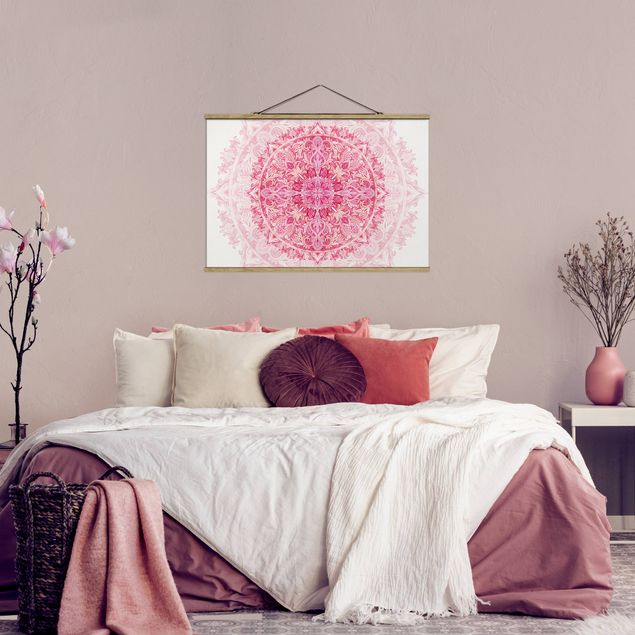 Quadros mandalas Mandala Watercolour Ornament Pink
