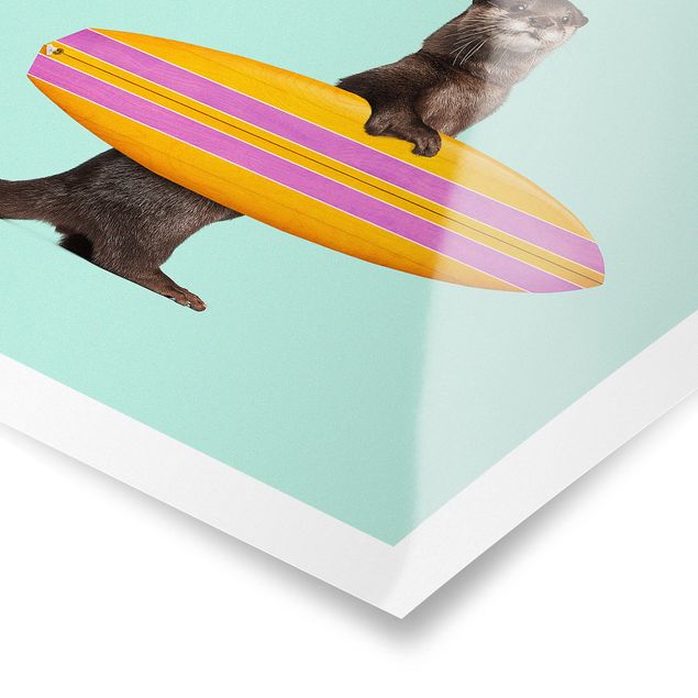 quadros sobre o mar Otter With Surfboard
