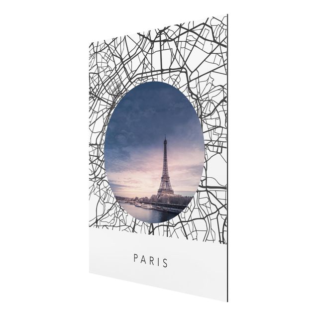 Quadros cidades Map Collage Paris
