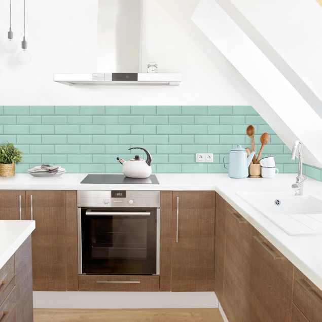 Backsplash de cozinha imitação azulejos Ceramic Tiles Turquoise