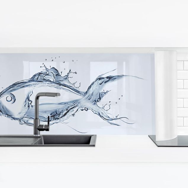 backsplash cozinha Liquid Silver Fish II