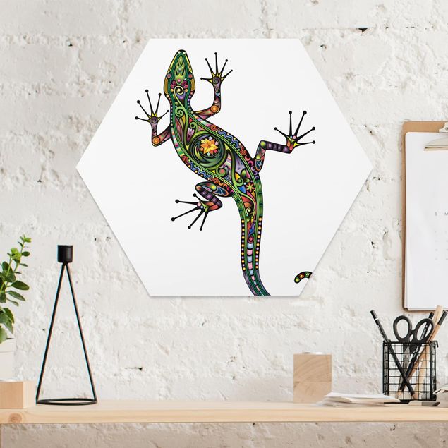 mandala em quadro Gecko Pattern