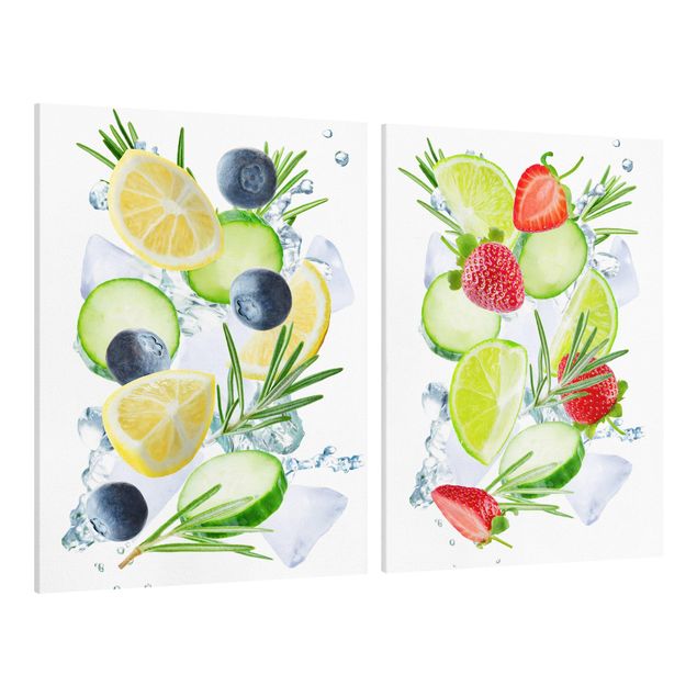 telas decorativas para paredes Berries And Citrus Ice Spash