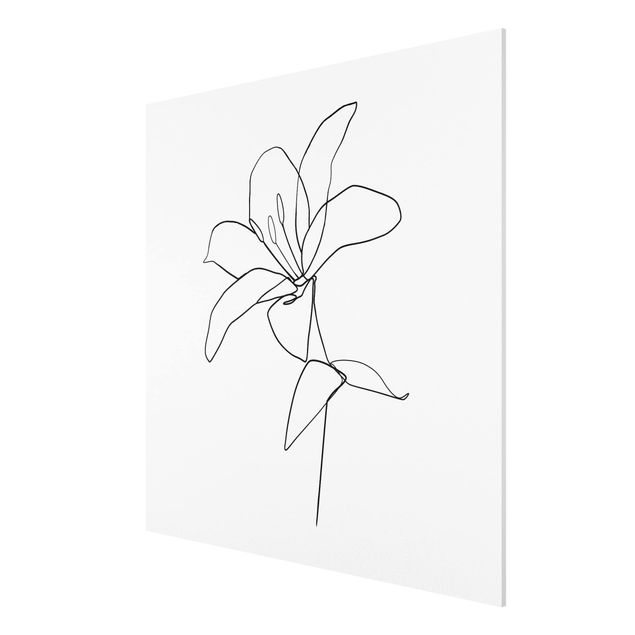 Quadros florais Line Art Flower Black White