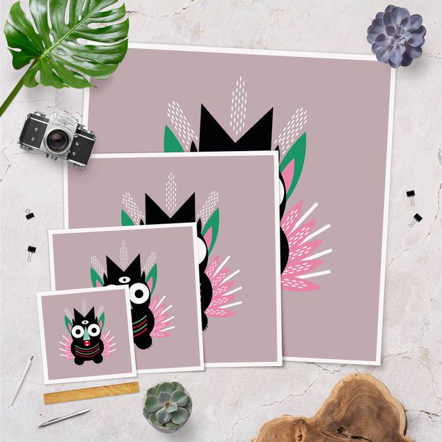 posters decorativos Collage Ethno Monster - Claws