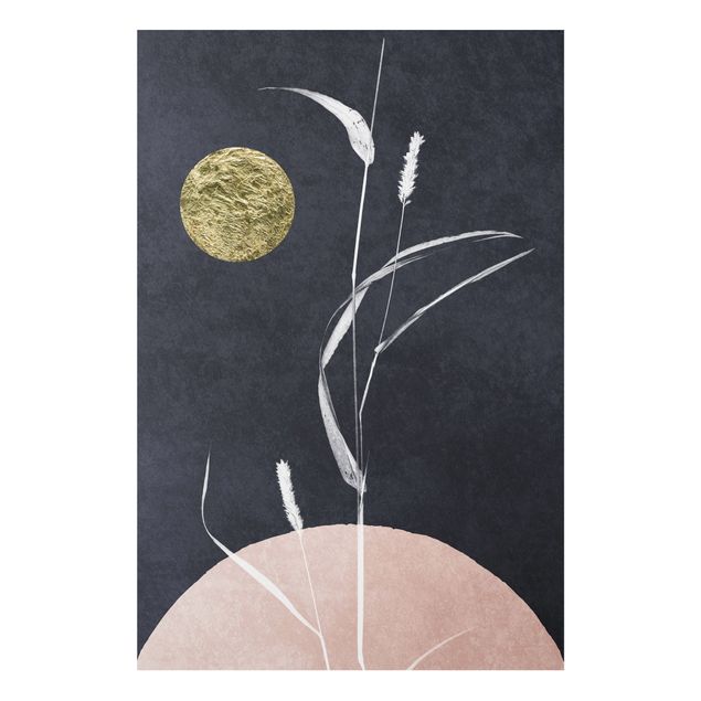 Quadros florais Golden Moon With Reed