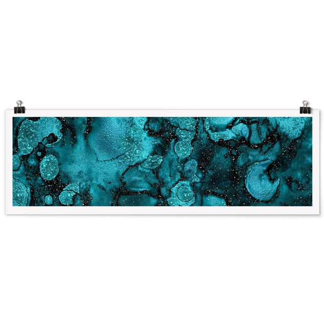 Quadros famosos Turquoise Drop With Glitter