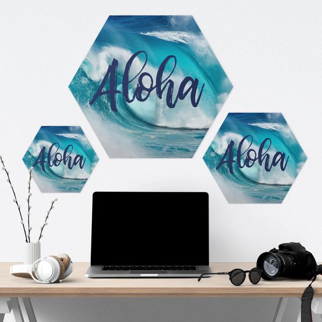 Quadros hexagonais Aloha