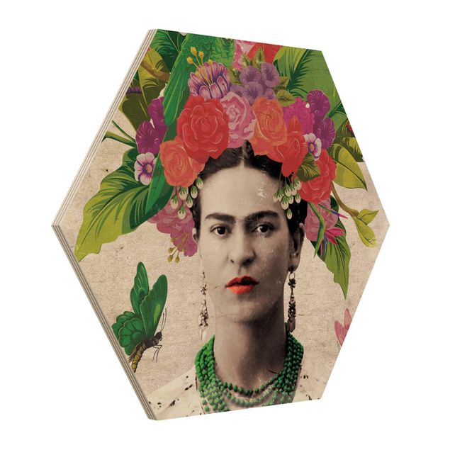 quadros para parede Frida Kahlo - Flower Portrait