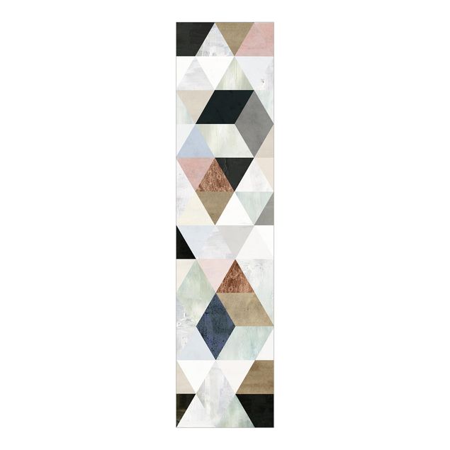 Painéis deslizantes padrões Watercolour Mosaic With Triangles I