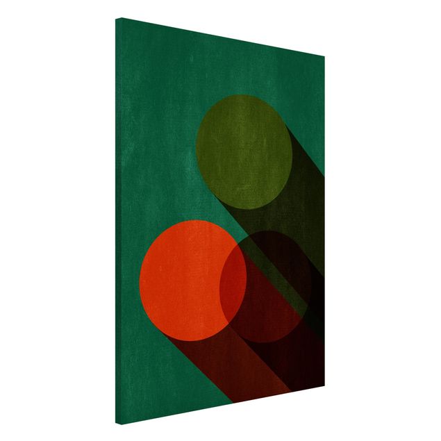 decoraçao para parede de cozinha Abstract Shapes - Circles In Green And Red