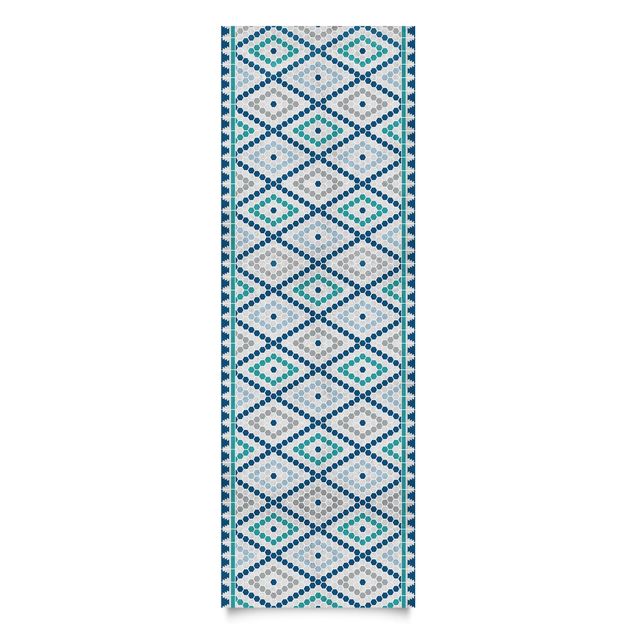 Películas autocolantes turquesa Moroccan Tile Pattern Turquoise Blue