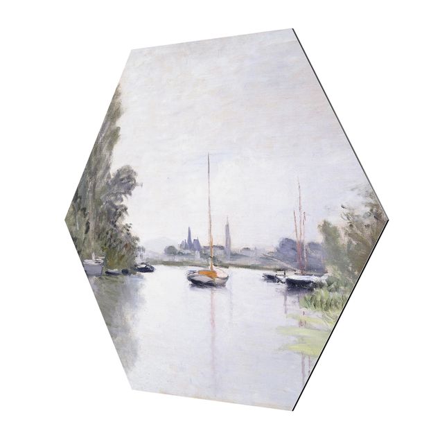 Quadros famosos Claude Monet - Argenteuil Seen From The Small Arm Of The Seine