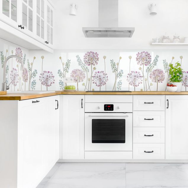 Backsplash de cozinha flores Allium Illustration II