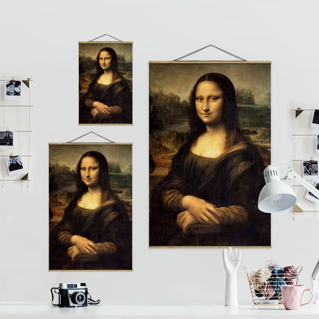 quadros decorativos para sala modernos Leonardo da Vinci - Mona Lisa