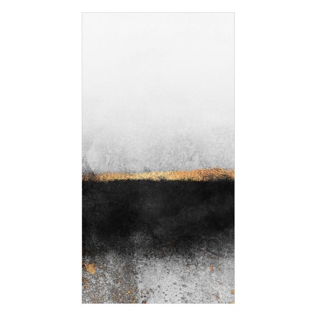 Revestimento de parede para duche Abstract Golden Horizon Black And White