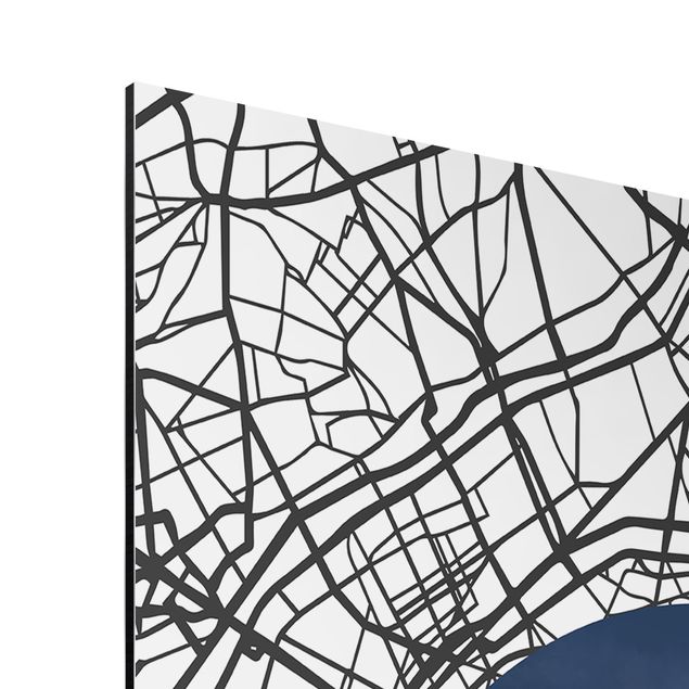 Quadros com frases Map Collage Paris
