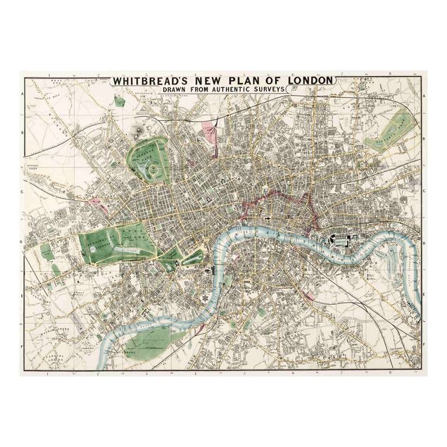 Quadros Londres Vintage Map London