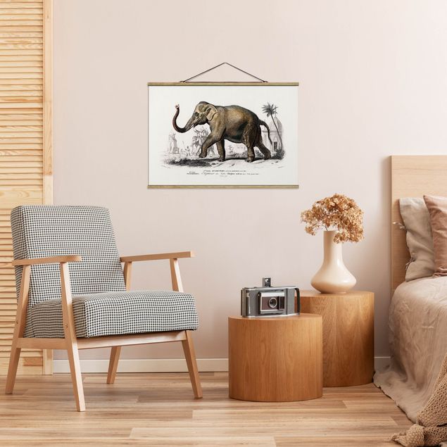 quadro com paisagens Vintage Board Elephant