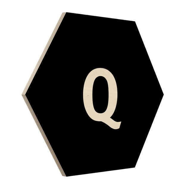 Quadros em madeira Letter Black Q
