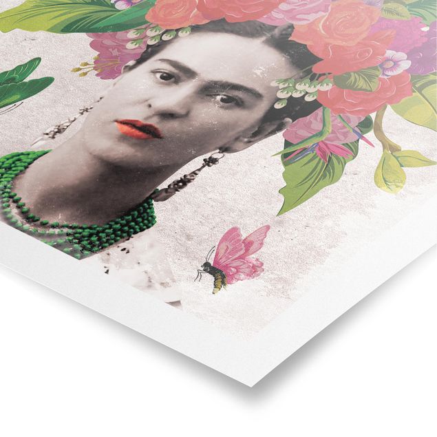 Posters quadros famosos Frida Kahlo - Flower Portrait