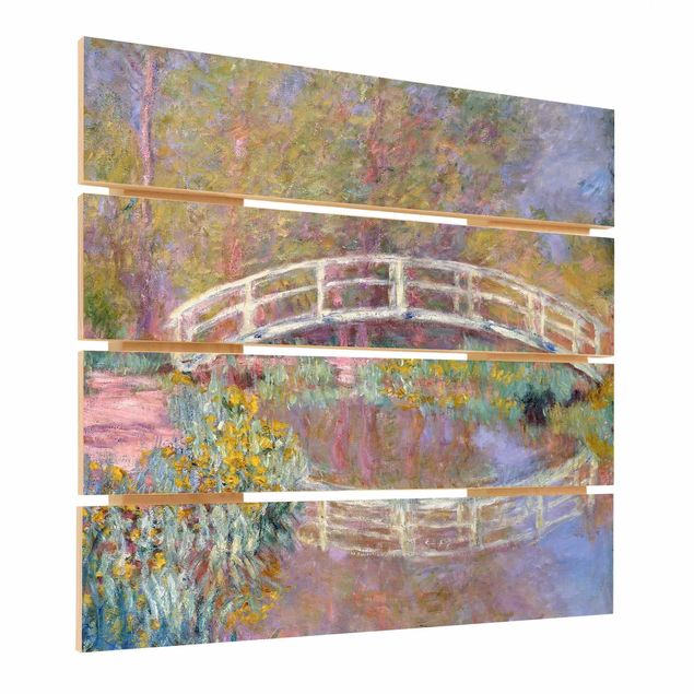 Quadros em madeira paisagens Claude Monet - Bridge Monet's Garden