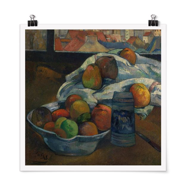 Quadros por movimento artístico Paul Gauguin - Fruit Bowl and Pitcher in front of a Window